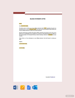 Billing Statement Letter