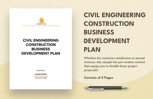 Civil Engineering Construction Business Development Plan Template