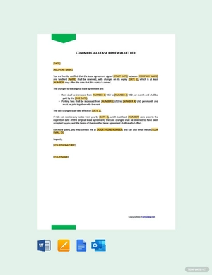 Commercial Lease Renewal Letter