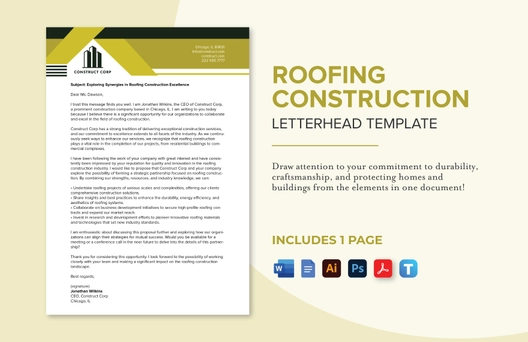 Roofing Construction Letterhead Template