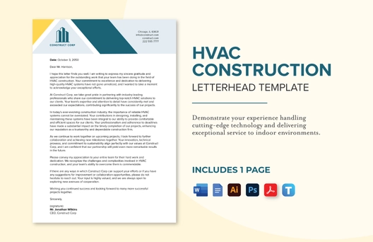 HVAC Construction Letterhead Template