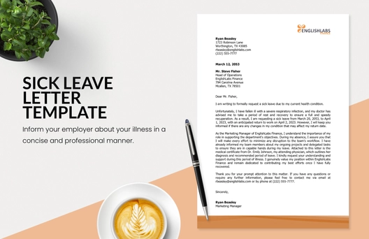 Sick Leave Letter Template