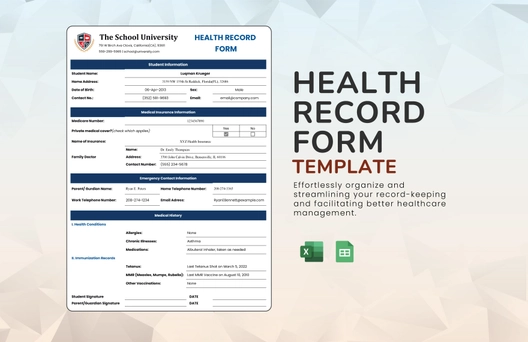 Health Record Form Template
