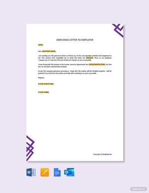 Grievance Letter to Employer