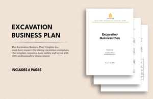 Excavation Business Plan Template