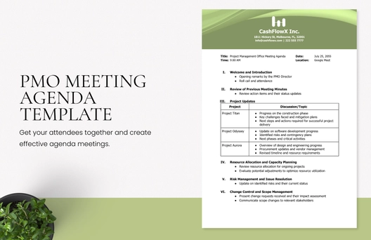 PMO Meeting Agenda Template