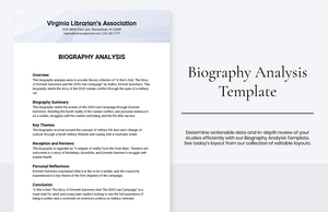 Biography Analysis Template