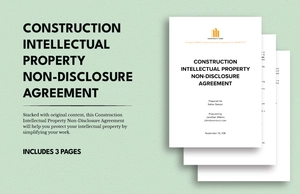 Construction Intellectual Property Non-Disclosure Agreement