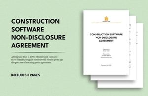 Construction Software Non-Disclosure Agreement