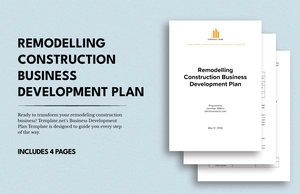 Remodelling Construction Business Development Plan Template