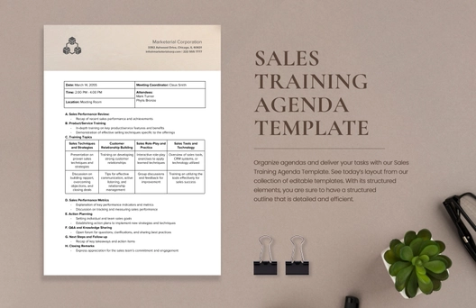 Sales Training Agenda Template Sales Training Agenda Template