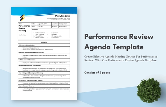 Performance Review Agenda Template