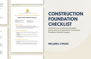 Construction Foundation Checklist Template