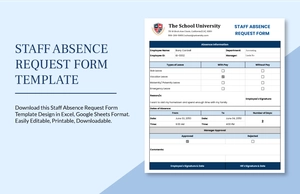 Staff Absence Request Form Template Staff Absence Request Form Template