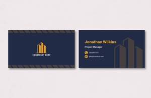 Residential Construction Company Business Card Template