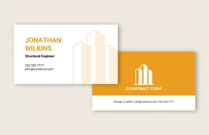 Infrastructure Construction Company Business Card Template