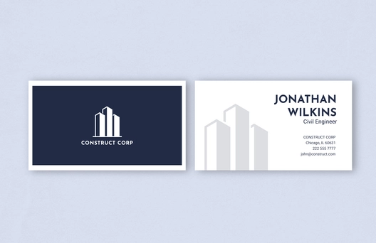 Civil Engineering Construction Company Business Card Template
