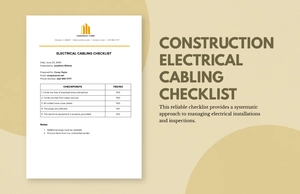 Construction Electrical Checklist Template