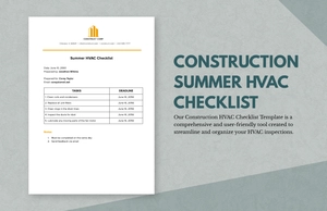Construction HVAC Checklist Template