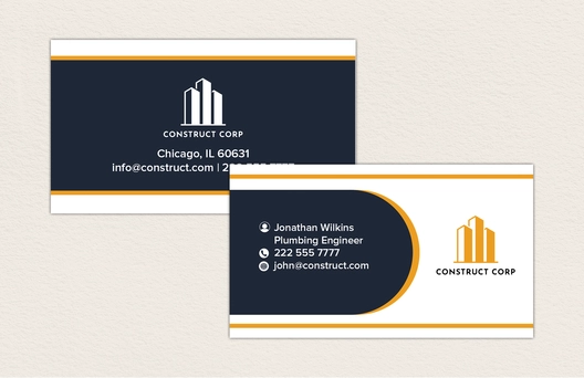 Plumbing Construction Company Business Card Template