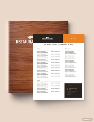 Blank Restaurant Menu Template