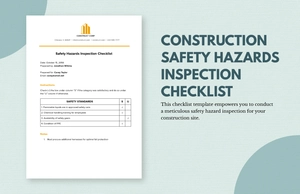 Construction Safety Hazards Inspection Checklist Template