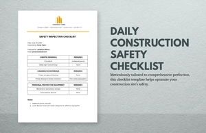Construction Safety: Daily Construction Safety Checklist Template