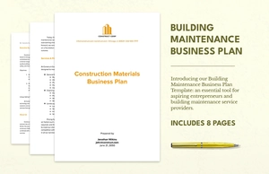 Building Maintenance Business Plan