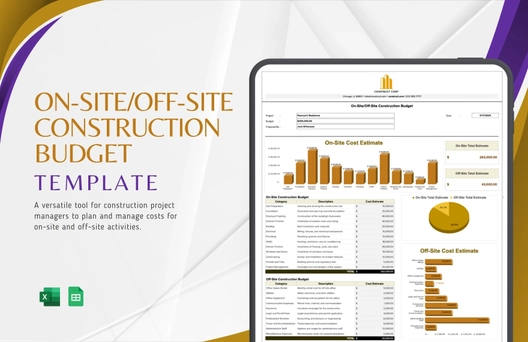 On-Site/Off-Site Construction Budget Template