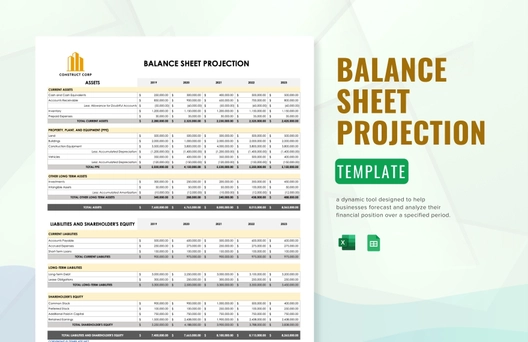 Balance Sheet Projection Template Balance Sheet Projection Template