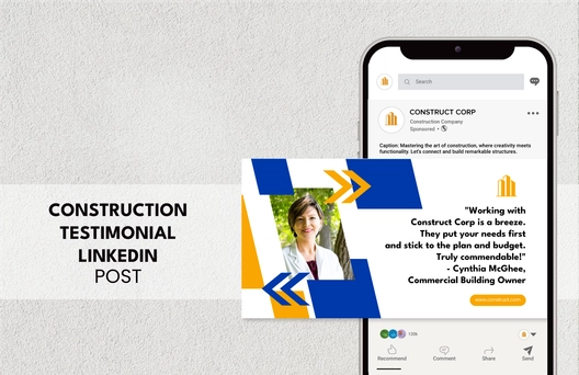 Construction Testimonial LinkedIn Post