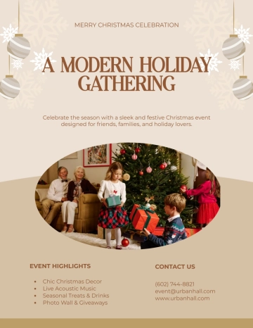 Free Modern Merry Christmas Flyer Template to Edit Online