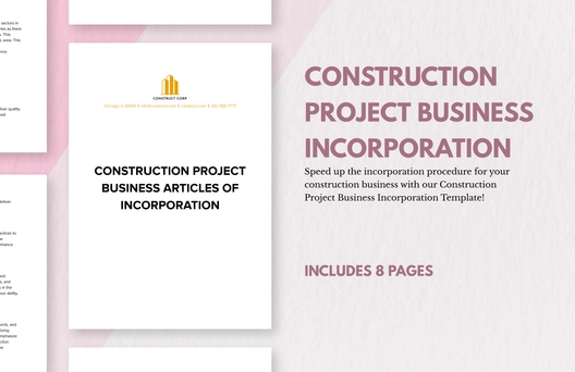 Construction Project Business Incorporation Template