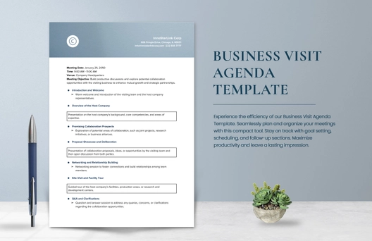 Business Visit Agenda Template Business Visit Agenda Template