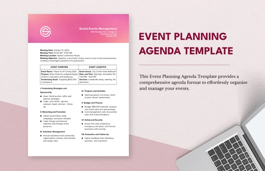 Event Planning Agenda Template