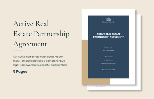 Active Real Estate Partnership Agreement Template