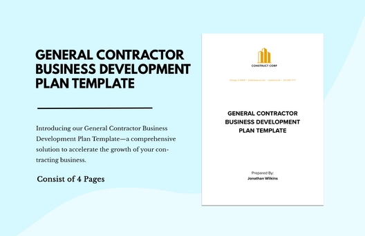 General Contractor Business Development Plan