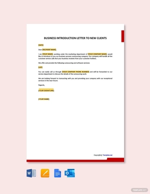 Business Introduction Letter to New Clients