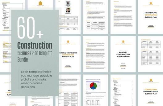 60+ Construction Business Plan Template Bundle
