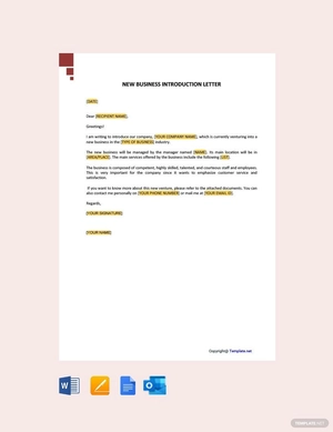 New Business Introduction Letter