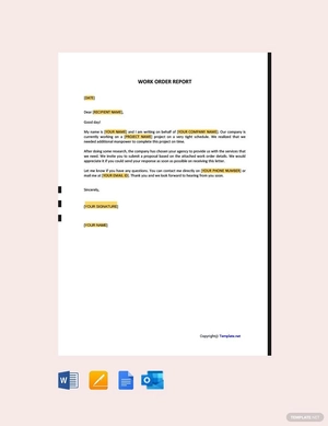 Work Order Letter