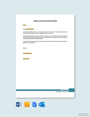 Formal Excuse Letter for Work