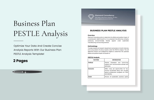 Business Plan PESTLE Analysis Template