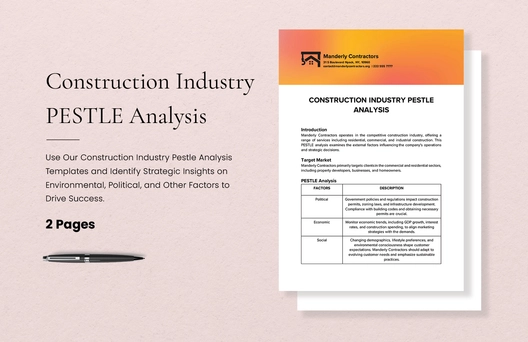 Construction Industry PESTLE Analysis Template