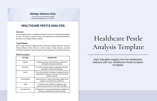 Healthcare Pestle Analysis Template Healthcare Pestle Analysis Template