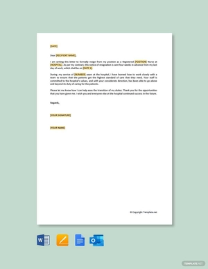 Registered Nurse Resignation Letter