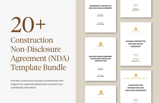 20+ Construction Non-Disclosure Agreement (NDA) Template Bundle