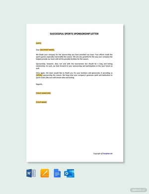 Successful Sports Sponsorship Letter