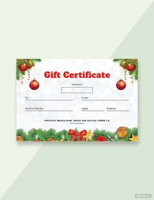 Formal Christmas Gift Certificate Template Formal Christmas Gift Certificate Template