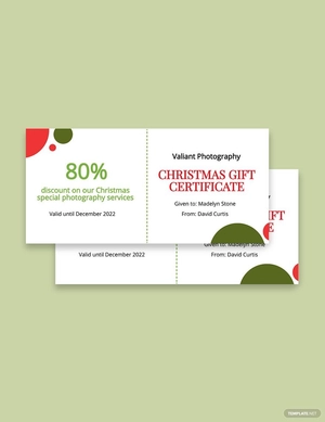Sample Christmas Gift Certificate Template